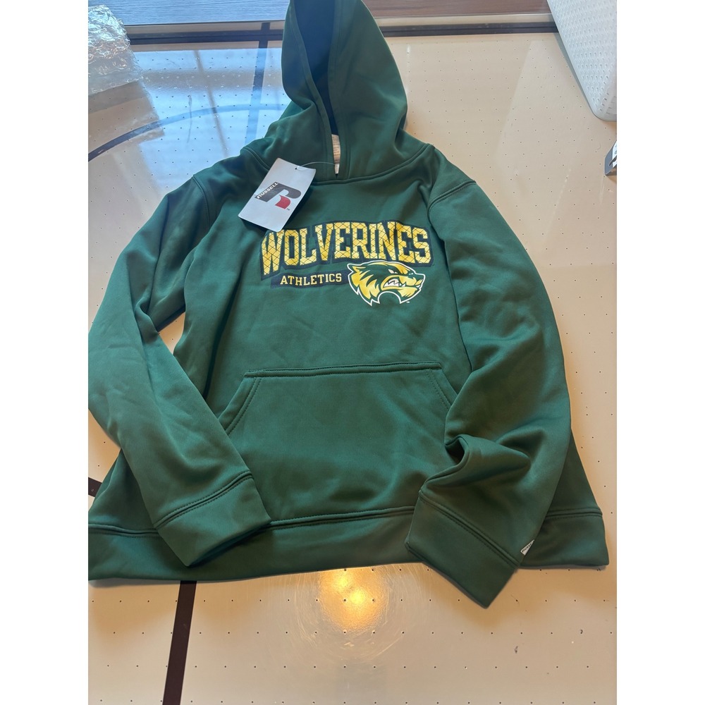 Russell Athletic Wolverines Athletics Hoodie Green Youth Large 10-12 NWT